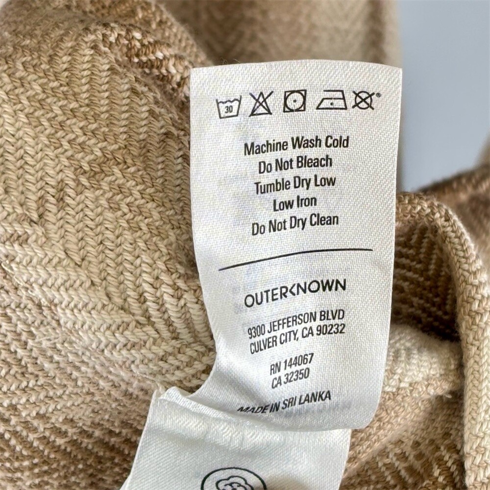 Outerknown Blanket Shirt Men's Size S Oatmeal Plaid Flannel Button-Up - Picture 5 of 7